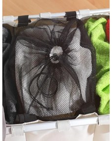 WENKO 3440113100 - Coș pentru rufe TRIO 63 x 57 cm bej/negru/argintiu