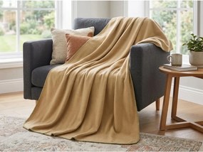 Patura fleece FLEORA, bejă Dimensiune: 200 x 220 cm