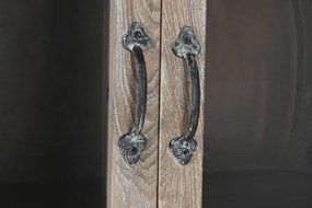 Mobilier de bar din lemn de tec reciclat si sticla , design Natural