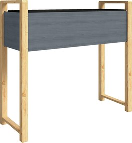 Outsunny Pat de grădină pătrat cu picioare, pat de grădină ridicat, 4 orificii de drenaj și țesătură nețesută, 98 x 37 x 90 cm, gri | Aosom Romania