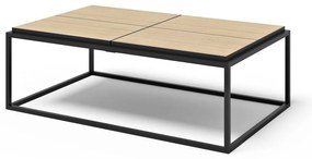 Măsuță de cafea negru-natural cu blat cu aspect de lemn de stejar 75x120 cm Douro – TemaHome