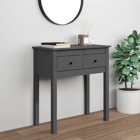 814611 vidaXL Masă consolă, gri, 70x35x75 cm, lemn masiv de pin
