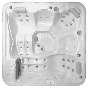 Minipiscina Pluto alb lucios, Wellis, MyLine, sistem stereo myMusic, 5 locuri, 200x200 cm