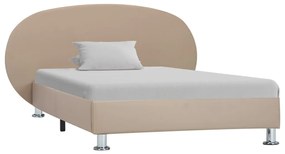 vidaXL Cadru de pat, cappuccino, 100 x 200 cm, piele ecologică