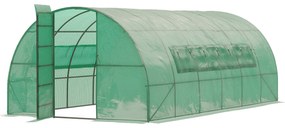 Outsunny Sera tunel sera pentru legume fructe ierburi plante cu protectie din PE si Structura metalica, Sera de gradina ferestre si usa | AOSOM RO