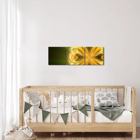 Tablou cu floare galbenă (cu ceas) (90x30 cm)