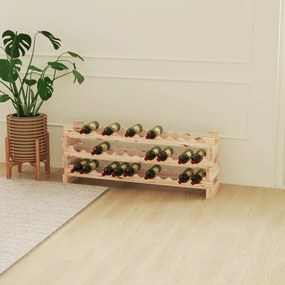 HOMCOM Suport pentru 36 sticle, etajeră pentru vin cu 3 niveluri modulare, 114×28×42,5cm, lemn natural | Aosom Romania
