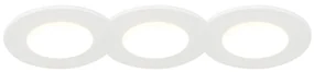 Set de 3 spoturi îngropate albe, inclusiv LED 3000K 4W IP65 - Blanca