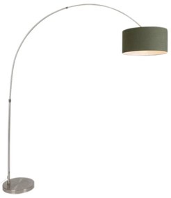 Lampă cu arc din oțel cu abajur verde mușchi 50/50/25 - XXL