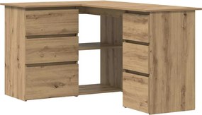 vidaXL Birou de colț, stejar artizanal, 145x100x76 cm, lemn prelucrat