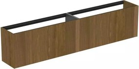 Dulap baza suspendat Ideal Standard Atelier Conca 2 sertare 240 cm finisaj nuc inchis