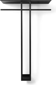 Cuier de perete negru cu raft din oțel 100 cm Luno Large – Spinder Design