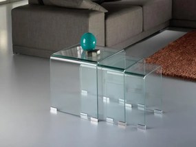Set de 3 mese, dimensiuni diferite -Clear nesting tables- Glass 552283