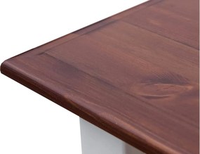 Masă lemn masiv nuc Perete Linea Alb-, 93 × 45 × 85 cm