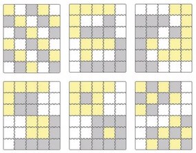 KINDERKRAFT - Puzzle din spumă LUNO 30 piese gri/galben