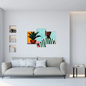 Tablou - Femeie cu floare (90x60 cm)