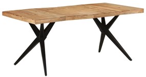 vidaXL Masă de bucătărie, negru, 180x90x77 cm, lemn masiv de acacia