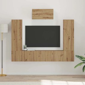 vidaXL Set comodă TV 7 pcs stejar artizanal 180 x 30 x 120 cm