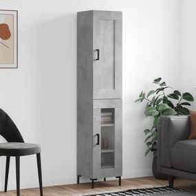 vidaXL Dulap înalt, gri beton, 34,5x34x180 cm, lemn prelucrat