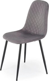 Scaun K608, gri, stofa catifelata/metal, 45x52x88 cm