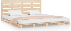vidaXL Cadru de pat fără saltea, 135x190 cm, lemn masiv de pin