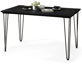 Mazzoni HAIRPIN S-120 Negru Mat - MASĂ LOFT PENTRU BUCĂTĂRIA SUFRAGERIE LIVING