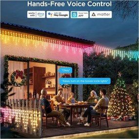 Instalație LED RGBIC de exterior Govee Smart țurțuri 10m Wi-Fi Matter IP65
