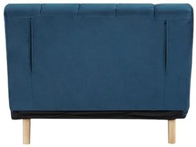 Recliner Billy Velvet, albastru / lemn natural