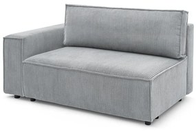 Modul pentru canapea gri deschis cu tapițerie din catifea reiată (cu colț pe partea stângă ) Nihad modular – Bobochic Paris