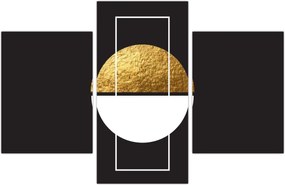 Tablou - Abstracție de aur și negru N⁰1 (90x60 cm)