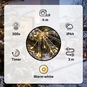 BRILAGI - LED Ghirlandă de exterior pentru Crăciun 300xLED 7m IP44 alb cald efect de artificii