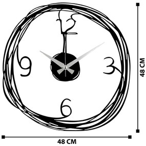 Ceas de perete 48 cm 1xAA negru