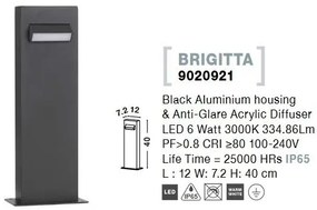 Stalp LED mic pentru iluminat exterior IP65 BRIGITTA