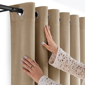 Draperie bej dimout (semi-opacă) din catifea 200x175 cm Velto – Filumi
