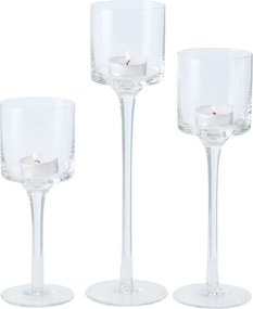 Sfeșnice de sticlă, trei înălțimi, AROSA