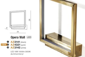 Aplica de perete LED design modern Opera aurie