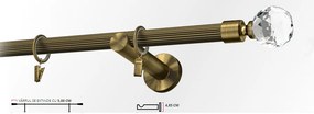 Galerie simpla picior universal striat KULA CRYSTAL 19 mm - aur antic (Alege marime: 400 cm)