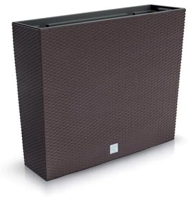 Jardiniera decorativa, imitatie ratan, maro, 58x18x49.8 cm, Rato Case