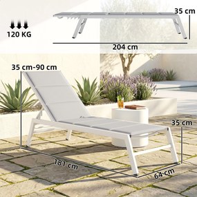 Outsunny Șezlong basculant pentru plajă | Aosom Romania