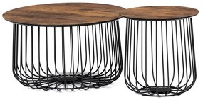 Set 2 măsuțe de cafea Adelantarla (old style wood). 1121139