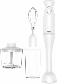 Blender manual cu tocător 3 în 1 Oliver Voltz OV51112PSC, 400 W, 0,7 l, accesorii pentru pasare și bătut, alb