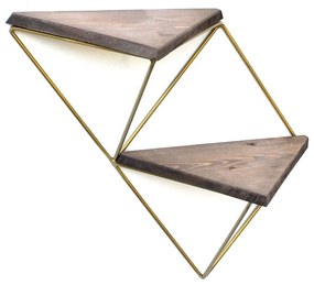 Raft decorativ de perete Duvelo 2 (Nuc + auriu) . 1093666