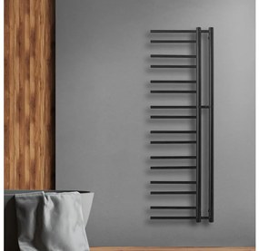 P.M.H. T2B-L - Radiator de baie tip scară THEIA, 352 W, 154 cm, stânga/negru