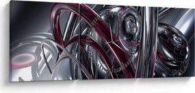 Tabloul cu abstracție gri (cu ceas) (90x30 cm)