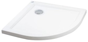 Coria 80x80x5 cm Cădiță de duș semicirculară, acril, cu sifon inclus