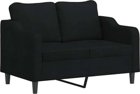 vidaXL Canapea cu 2 locuri, negru, 120 cm, material textil