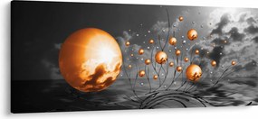 Tabloul bilelor portocalii abstarcte (120x50 cm)