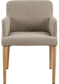 Scaun de sufragerie bej cu cotiere tapițat Zoe – Actona