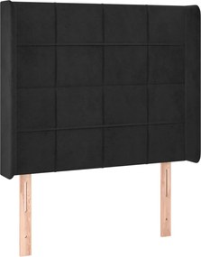 vidaXL Tăblie de pat cu aripioare, negru, 93x16x118/128 cm, catifea