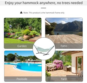 Outsunny Suport pentru Hamac, Capacitate Maximă 150Kg, Structură din Metal Rezistent, Negru, 360x92x115cm | Aosom Romania